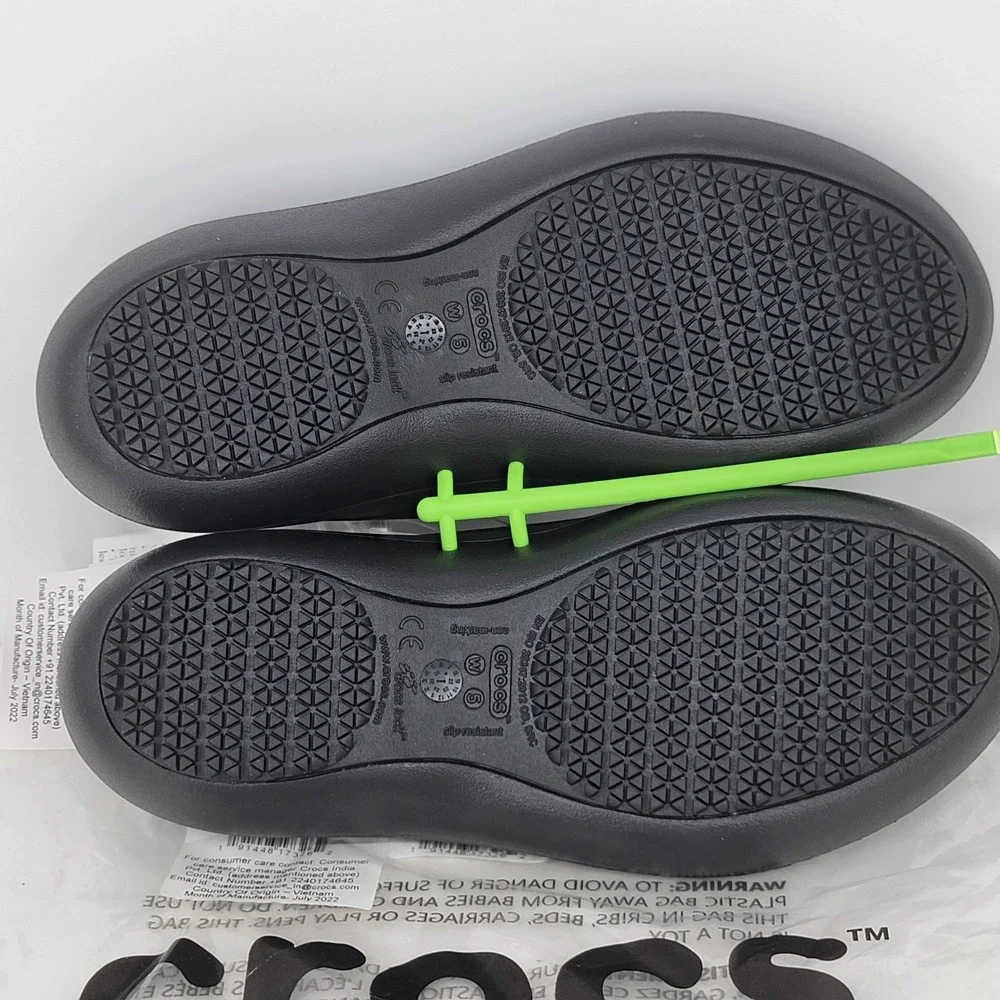 Crocs At Work Alice Black Slip Resistant Work Flats Womens 5 Professional Shoes